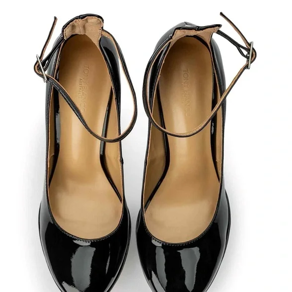 NEW Black Platform Ankle Strap Heels - Picture 4 of 11